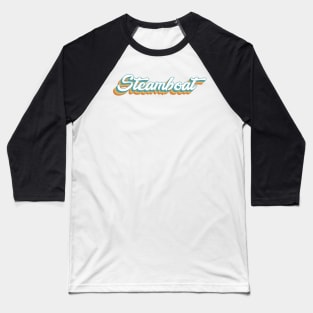 Steamboat Springs Colorado Retro Lettering Baseball T-Shirt